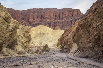 Golden Canyon Formations under the Red Cathedral, Death Valley National Park, Furnace Creek, California