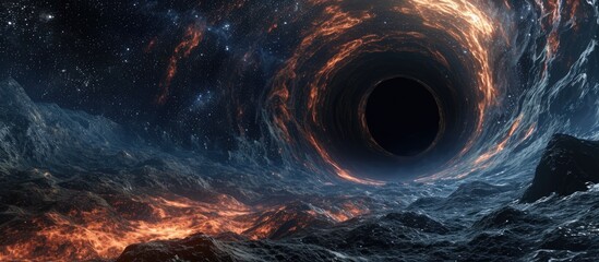 Exploring a Gigantic Black Hole's Abyss - obrazy, fototapety, plakaty
