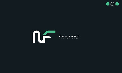 NF Alphabet letters Initials Monogram logo FN, N and F