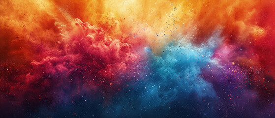 Splash of color paint, explosion of multicolored powder, banner of abstract colorful background....