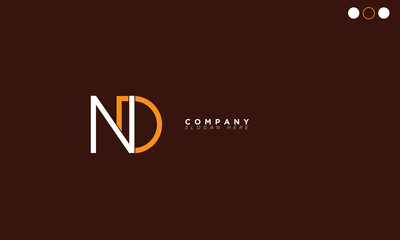 ND Alphabet letters Initials Monogram logo DN, N and D