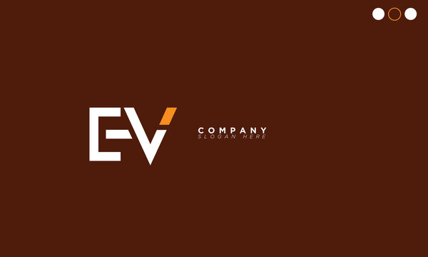 EV Alphabet letters Initials Monogram logo VE, E and V