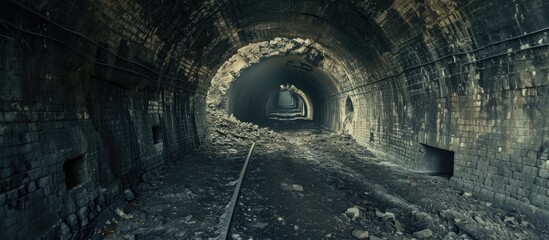 Fototapeta premium Historic coal mine tunnel.