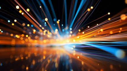 A close up of optical fibers - high speed data transfer concept - obrazy, fototapety, plakaty
