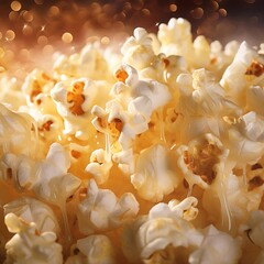 Popcorn, Close-Up, popped perfection, seasoning details, savory allure