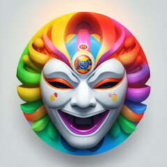 Colorful fun mask illustration