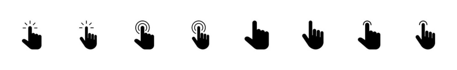 Hand cursor icon set. click icon vector. hand click. pointer