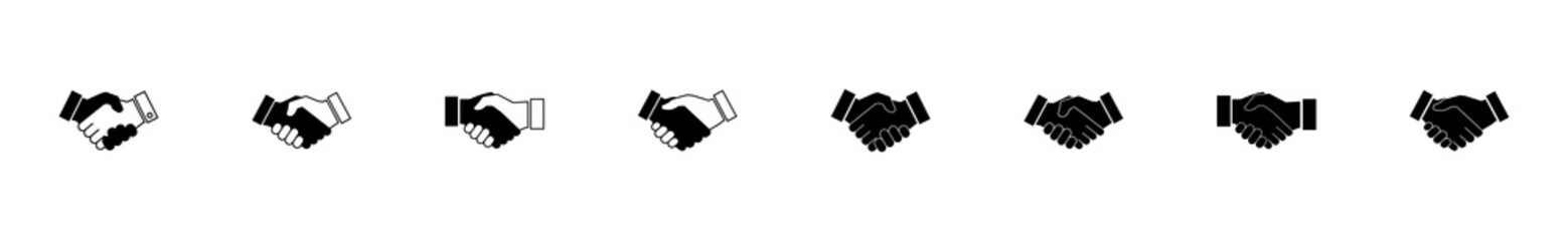 Handshake icon set. business handshake. contact agreement - obrazy, fototapety, plakaty