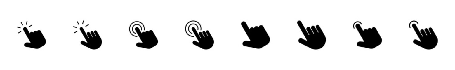 Hand click icon set. pointer icon vector. hand cursor icon vector