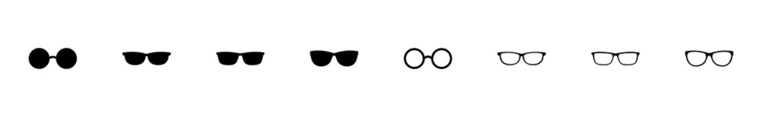Glasses icon set. Glasses vector icon - obrazy, fototapety, plakaty