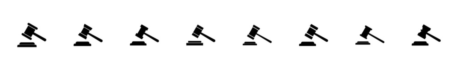 Gavel icon set. judge gavel icon vector. law icon vector. auction hammer