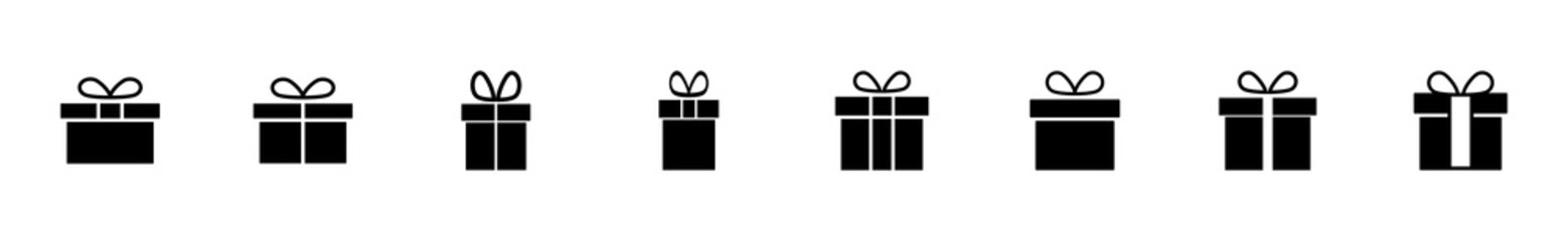 Gift icon set. gift vector icon. birthday gift