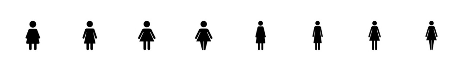 Female icon set. woman icon vector