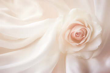 Soft creamy texture in a single pastel rose on silk