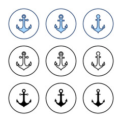 Anchor icon vector. Anchor sign and symbol. Anchor marine icon.