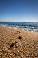 Footprints lost in the sea