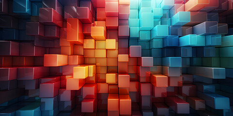 abstract colourful 3d cubes background