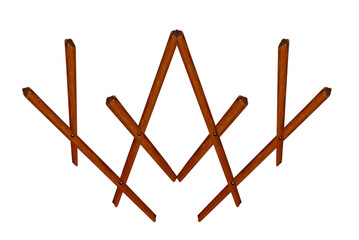 Figurine decoration made of mahogany wood for interior design , to be hung on the wall on isolated transparent background