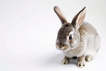 Fototapeta premium A small rabbit sitting on top of a white surface.
