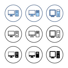 Computer icon vector. computer monitor sign and symbol