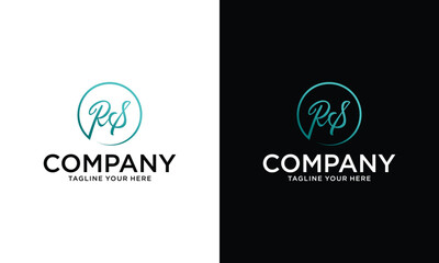 RS logo. R S design. White RS letter. RS, R S letter logo design. Initial letter RS linked circle uppercase monogram logo. letter logo vector design.