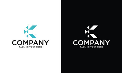 Creative Modern Initial Letter K Logo. Black and White Logo. Usable for Business Logos. Flat Vector Logo Design Template Element