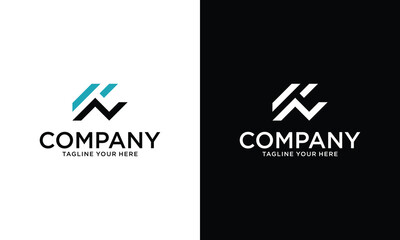 Alphabet letters monogram icon logo KN or N K