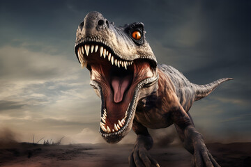 funny studio portrait of dinosaur