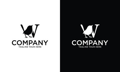 Modern Letter W bird logo icon concept vector logo