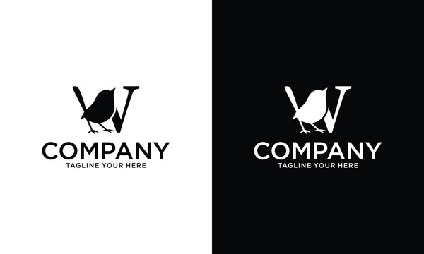 Modern Letter W bird logo icon concept vector logo
