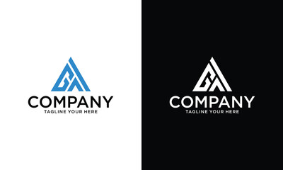 letter ga triangle logo design vector illustration template