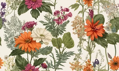 Fotobehang botanical flower bunch print digital background © Zain