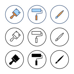 Paint icon vector. paint brush sign and symbol. paint roller icon vector