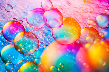 Vibrant Multicolored Bubbles Abstract Background