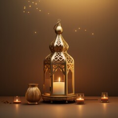 Candle lantern decoration, Islamic holiday Ramadan Kareem ornament wallpaper background.