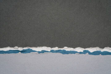 abstract landscape in black, gray and blue pastel tones - a collection of handmade rag papers