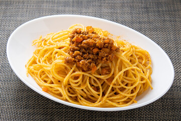 ミートソースパスタ(スパゲティ･ミートソース)。
