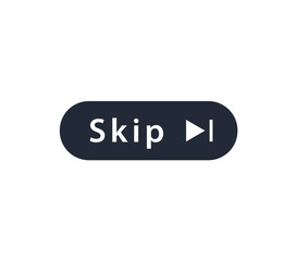Skip ads button icon. Stop video ad logo symbol background. Online ad marketing stop sign.