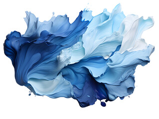 Blue Paint Brush Isolated on Transparent Background. Blue Dye