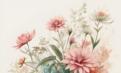 botanical flower bunch print digital background
