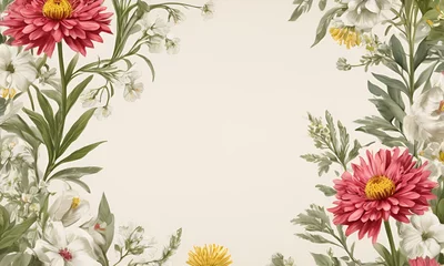 Fototapete Rund botanical flower bunch print digital background © Zain