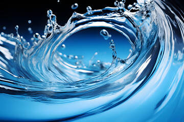 Fototapeta premium water swirl splash isolated on blue