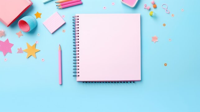 Spiral bound stationary book, a cute writing learning tool for elementary school children, pink color.