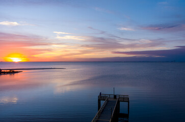 Bayfront Park at sunset in Daphne, Alabama