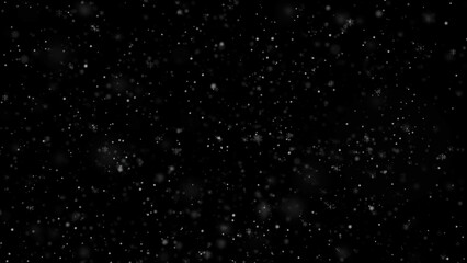 Realistic snowflakes isolated on black background. Overlay white snow