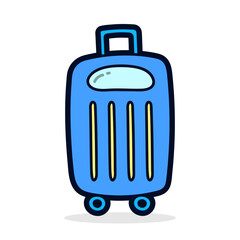 Suitcase doodle icon. Suitcase for travel. Vector illustration.