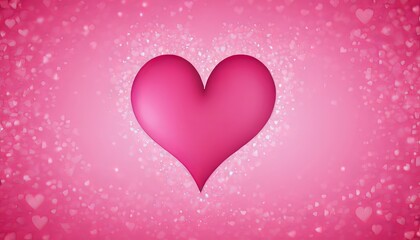 Pink heart on a pink-red background with bokeh, Valentine's Day banner. Love, wedding concept