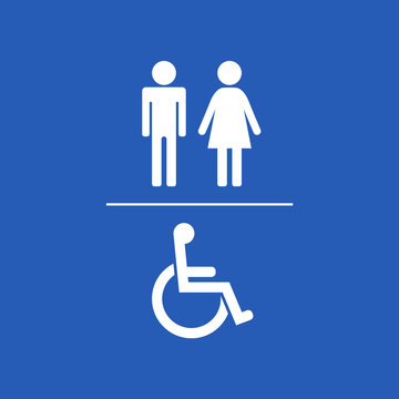 Restroom Signage for Male, Female and Handicap Access