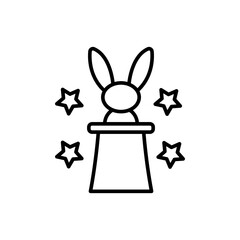 Magic hat outline icons, minimalist vector illustration ,simple transparent graphic element .Isolated on white background