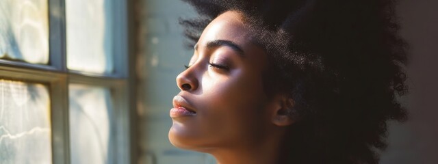Black Female In Love Beautiful Spacious Background Generative AI